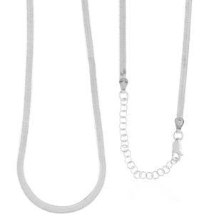 Italian Sterling Silver 3.3mm Herringbone Necklace 18 Inches 6 Grams